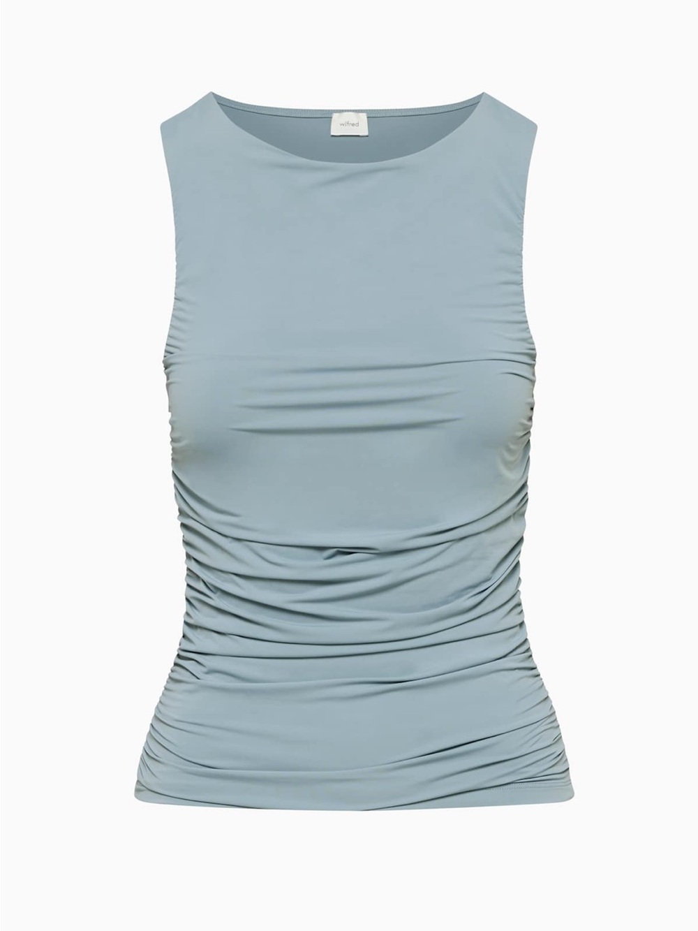 Aritzia Wilfred Light Blue Ruched Tank